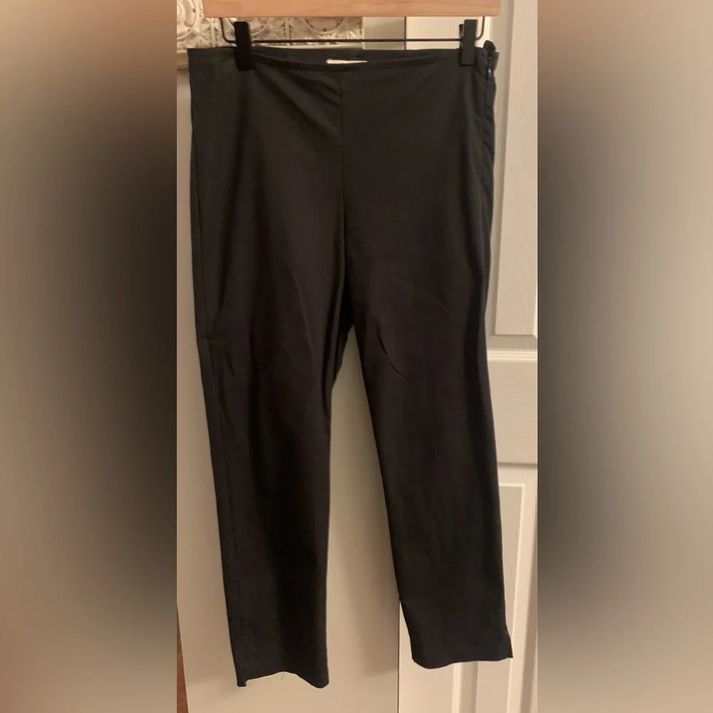 Eileen Fisher Elegant Organic Cotton Black Cropped Pants - PP (XS)